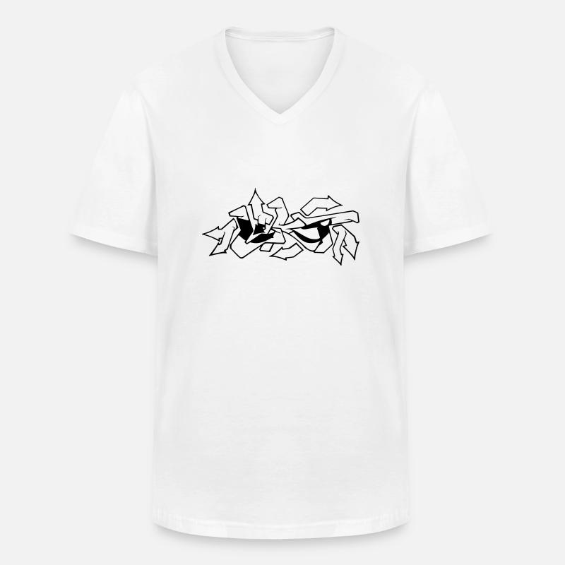 Graffiti Face LKT - Männer-T-Shirt mit V-Ausschnitt - Weiß