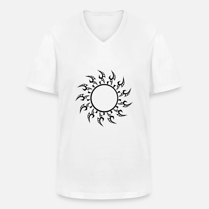 Sonne mit Farbänderungsmöglichkeit - Männer-T-Shirt mit V-Ausschnitt - Weiß