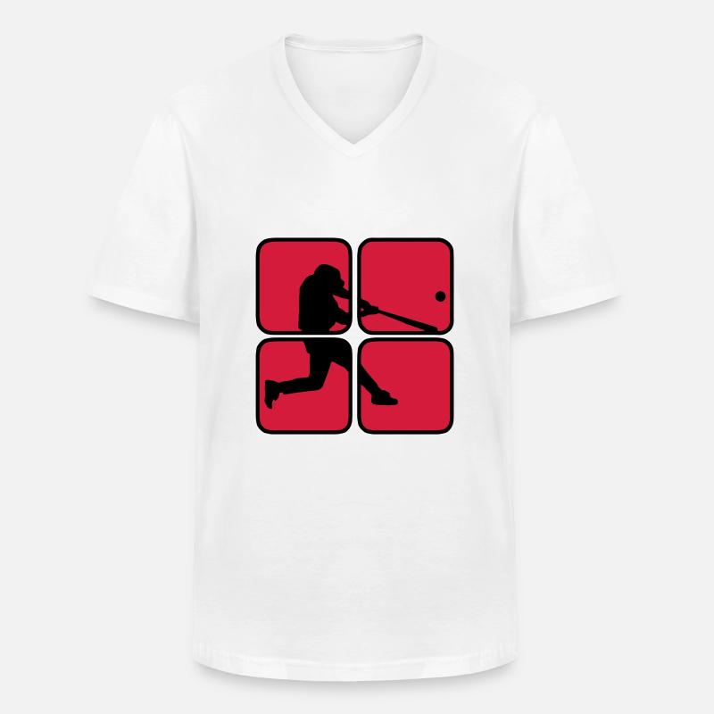 Baseball 2 - Männer-T-Shirt mit V-Ausschnitt - Weiß
