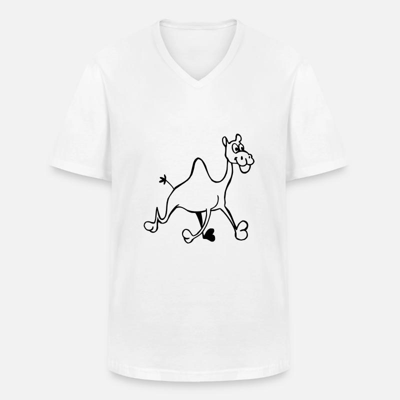 Lustiges Kamel - Männer-T-Shirt mit V-Ausschnitt - Weiß