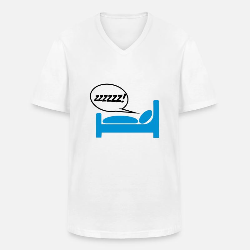 schnarchen - Männer-T-Shirt mit V-Ausschnitt - Weiß