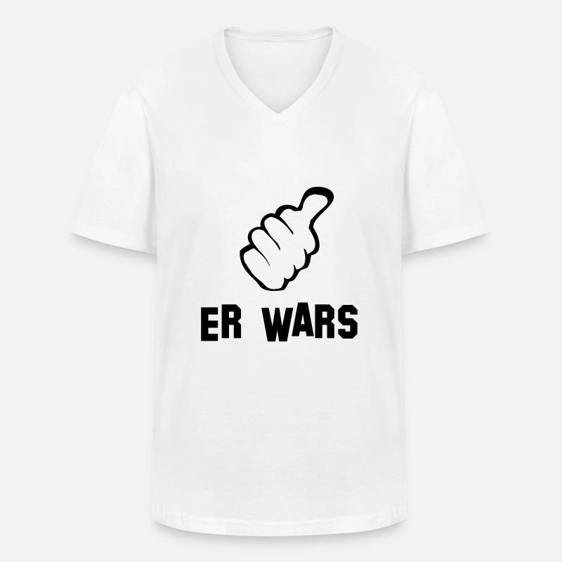 er_wars_daumen - Männer-T-Shirt mit V-Ausschnitt - Weiß