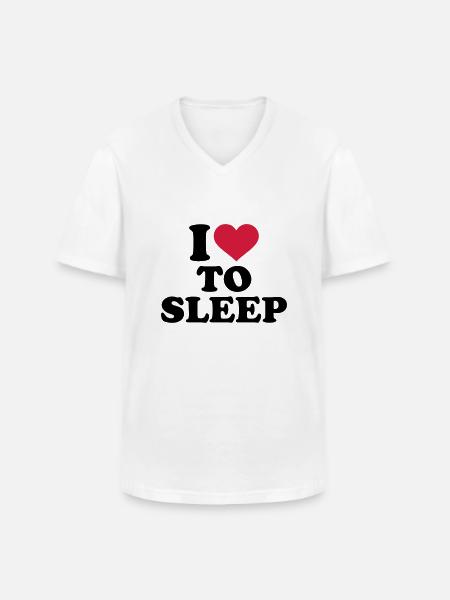 Schlafen - Männer-T-Shirt mit V-Ausschnitt - Weiß