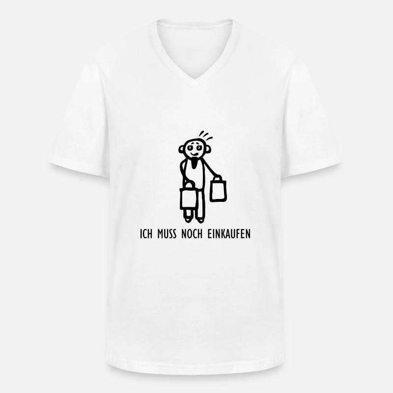 Muss noch einkaufen - Männer-T-Shirt mit V-Ausschnitt - Weiß