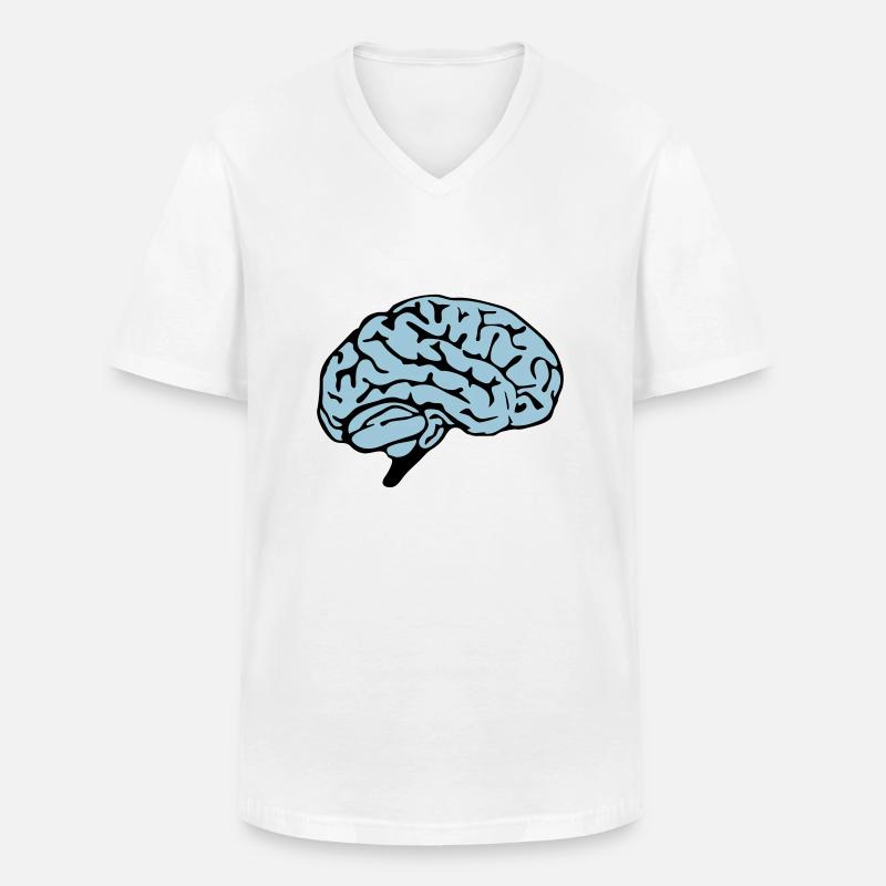 brain design - Männer-T-Shirt mit V-Ausschnitt - Weiß