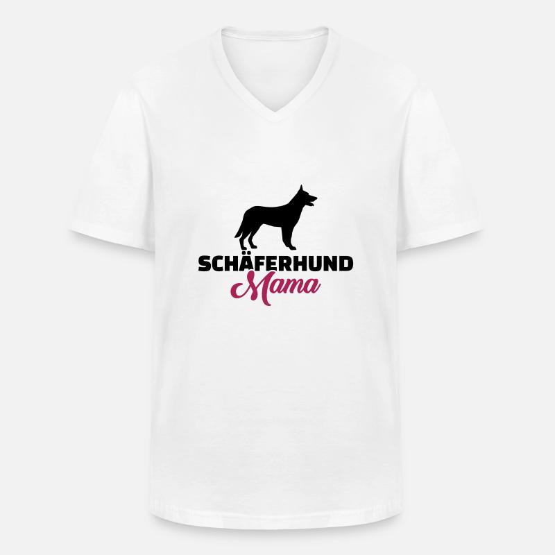 Schäferhund - Männer-T-Shirt mit V-Ausschnitt - Weiß