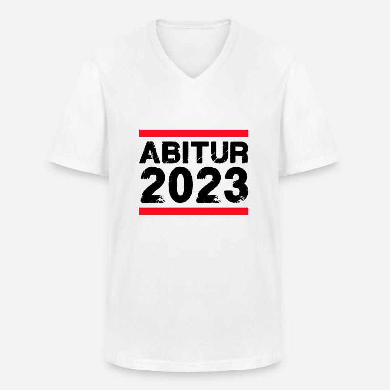 Abitur 2023 - Männer-T-Shirt mit V-Ausschnitt - Weiß