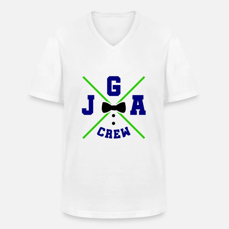 jga crew - Männer-T-Shirt mit V-Ausschnitt - Weiß
