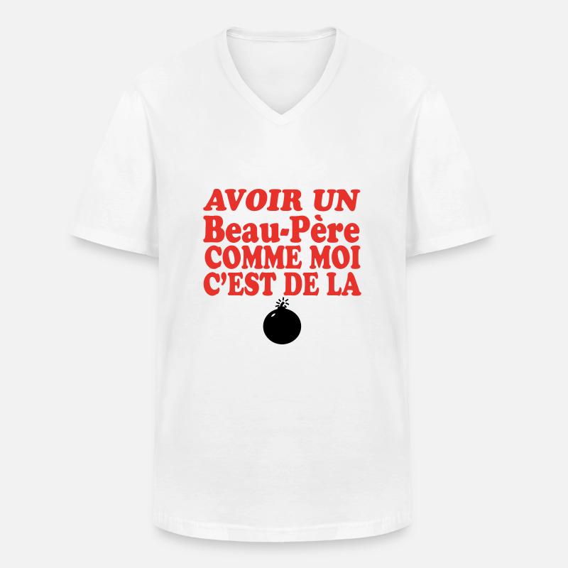 Schwiegervater DER BOMBE - Männer-T-Shirt mit V-Ausschnitt - Weiß