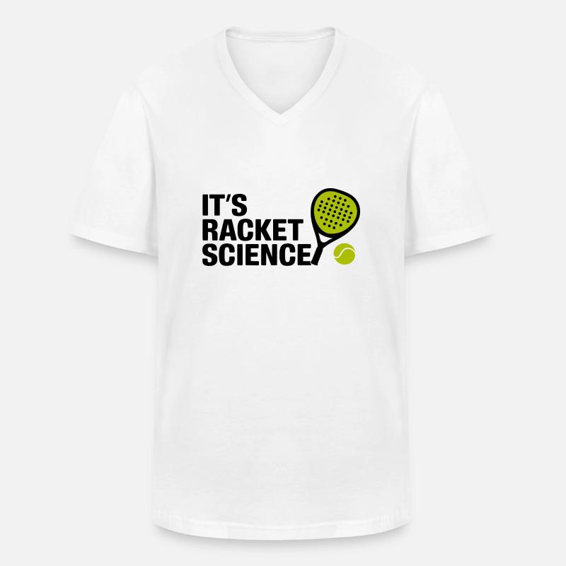 It s racket science 3 - Männer-T-Shirt mit V-Ausschnitt - Weiß