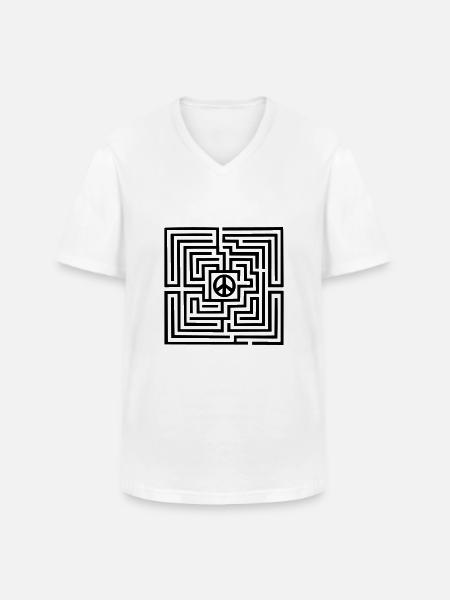 Peace - Männer-T-Shirt mit V-Ausschnitt - Weiß