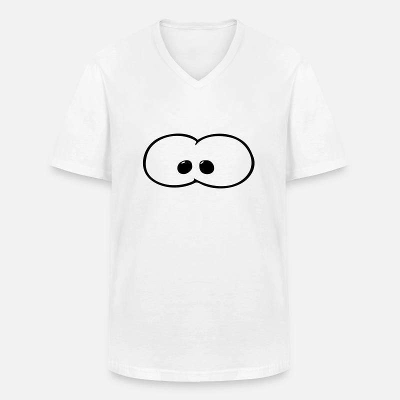 Augen - Männer-T-Shirt mit V-Ausschnitt - Weiß