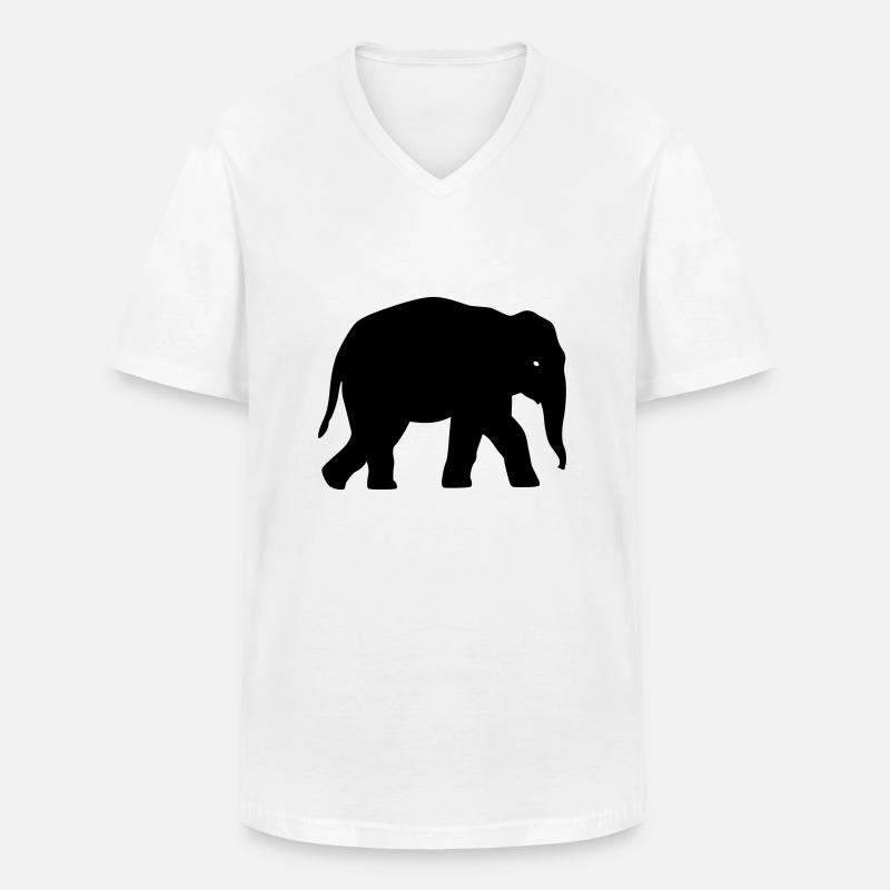 Elephant Silhouette - Männer-T-Shirt mit V-Ausschnitt - Weiß
