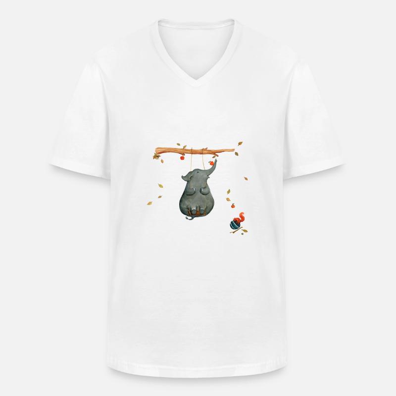 schaukeln mit Eichhörnchen - Männer-T-Shirt mit V-Ausschnitt - Weiß