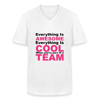 Awesome - Men's V-Neck T-Shirt - white - Front - AI Model Male 185 light (185cm)