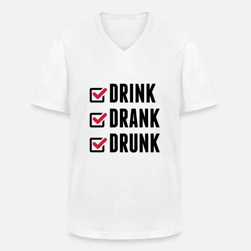 drink_drank_drunk_cc2 - Männer-T-Shirt mit V-Ausschnitt - Weiß