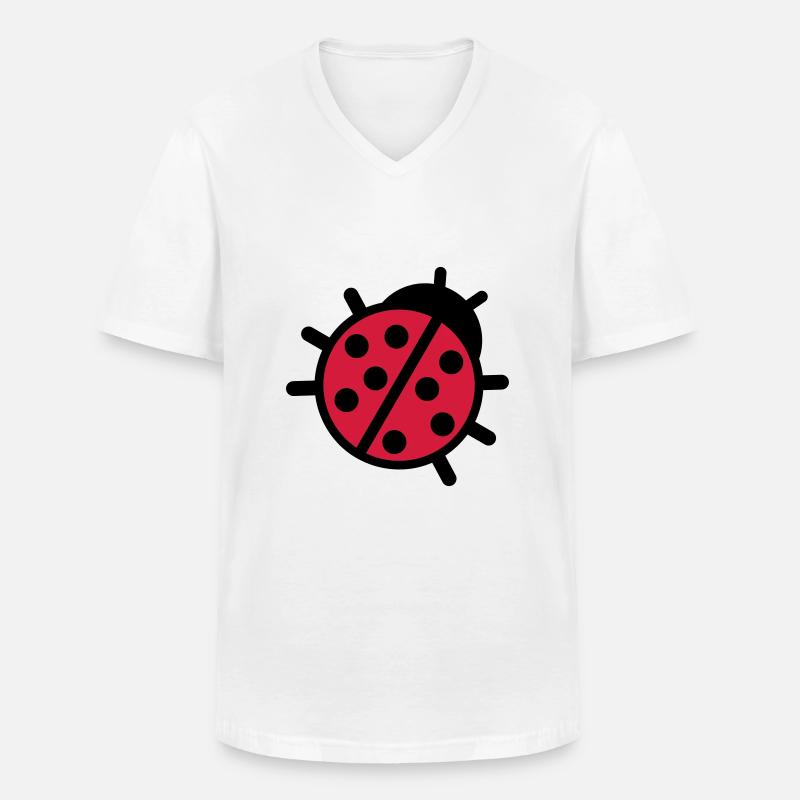 Marienkäfer - Männer-T-Shirt mit V-Ausschnitt - Weiß