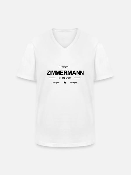 Bester Zimmermann - Männer-T-Shirt mit V-Ausschnitt - Weiß