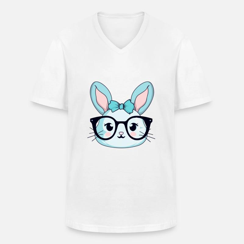 Mina der Hase - Männer-T-Shirt mit V-Ausschnitt - Weiß