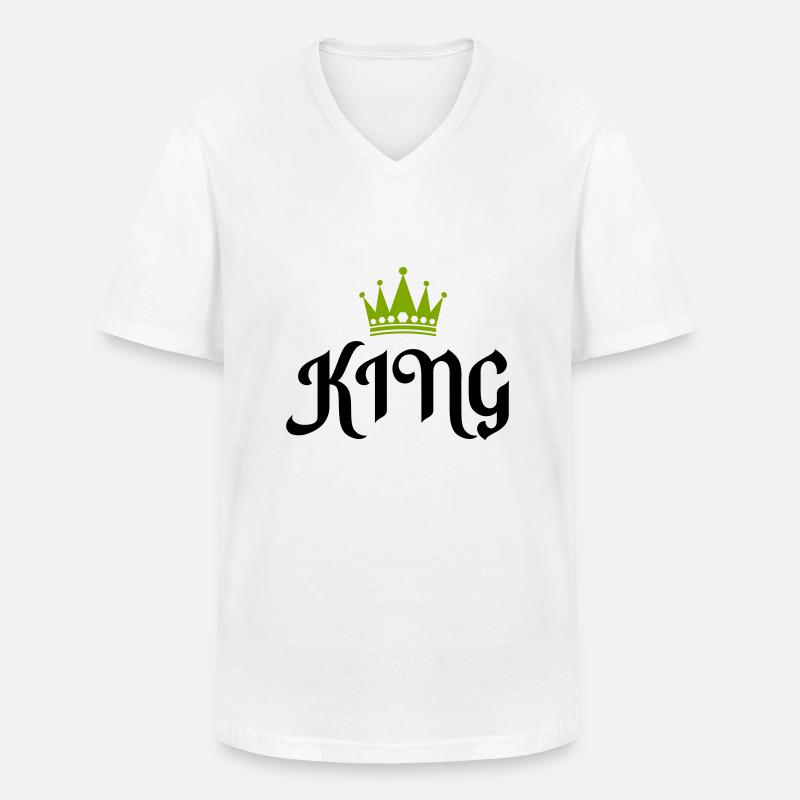 king 02 - Männer-T-Shirt mit V-Ausschnitt - Weiß