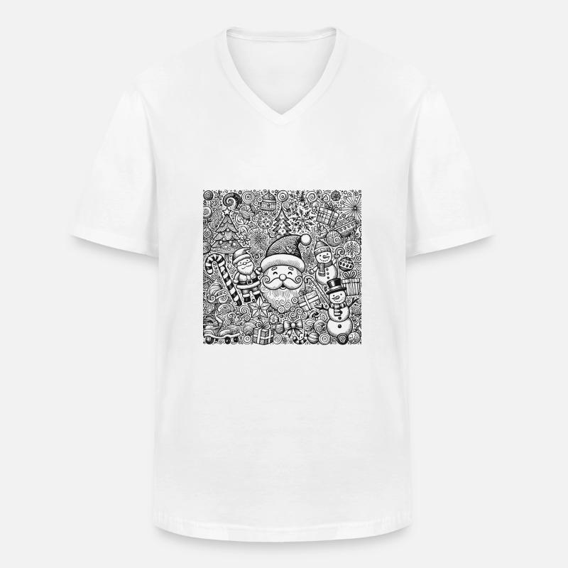 Weihnachten - Männer-T-Shirt mit V-Ausschnitt - Weiß