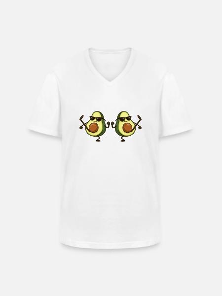 avocado karate 2 - Männer-T-Shirt mit V-Ausschnitt - Weiß