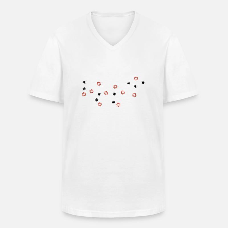 blümchen - Männer-T-Shirt mit V-Ausschnitt - Weiß