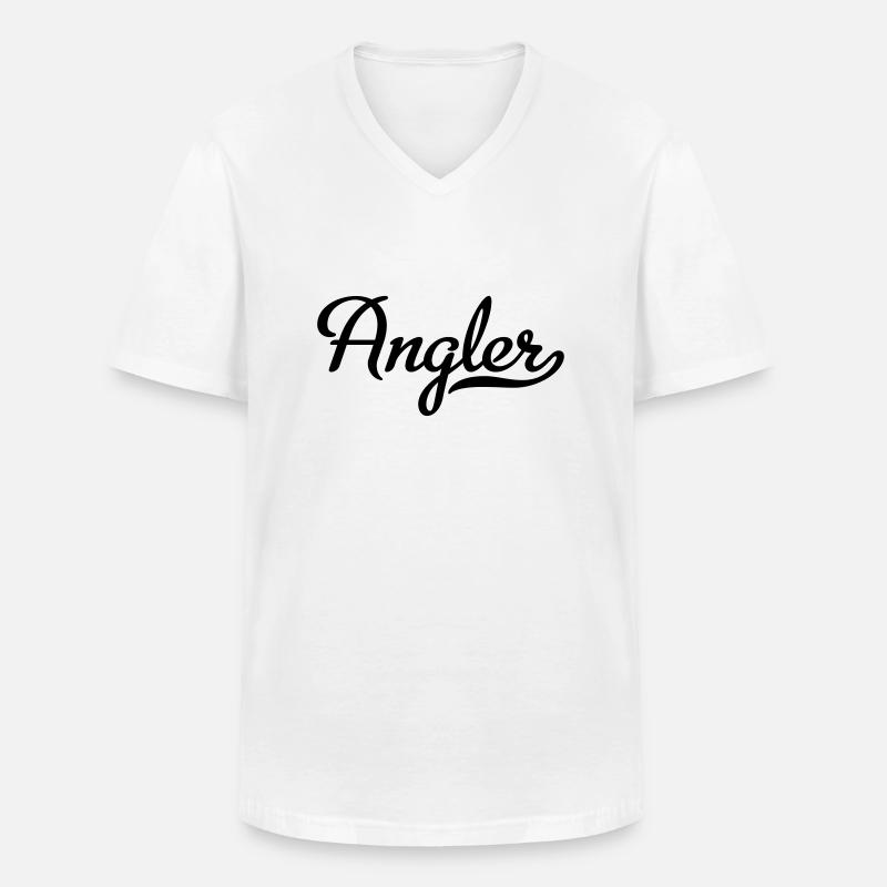 Angler - Männer-T-Shirt mit V-Ausschnitt - Weiß