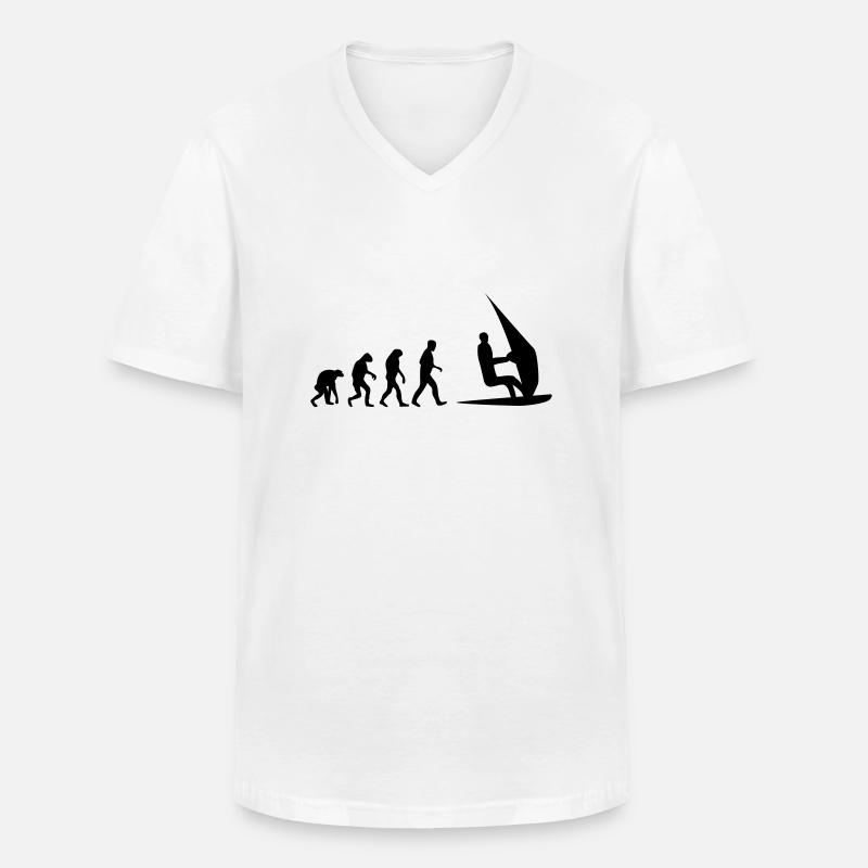 windsurf evolution - Männer-T-Shirt mit V-Ausschnitt - Weiß