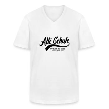 Alte Schule 1969 - Männer-T-Shirt mit V-Ausschnitt - Weiß - Vorne - AI Model Male 185 light (185cm)