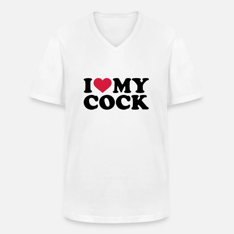 Penis - Männer-T-Shirt mit V-Ausschnitt - Weiß