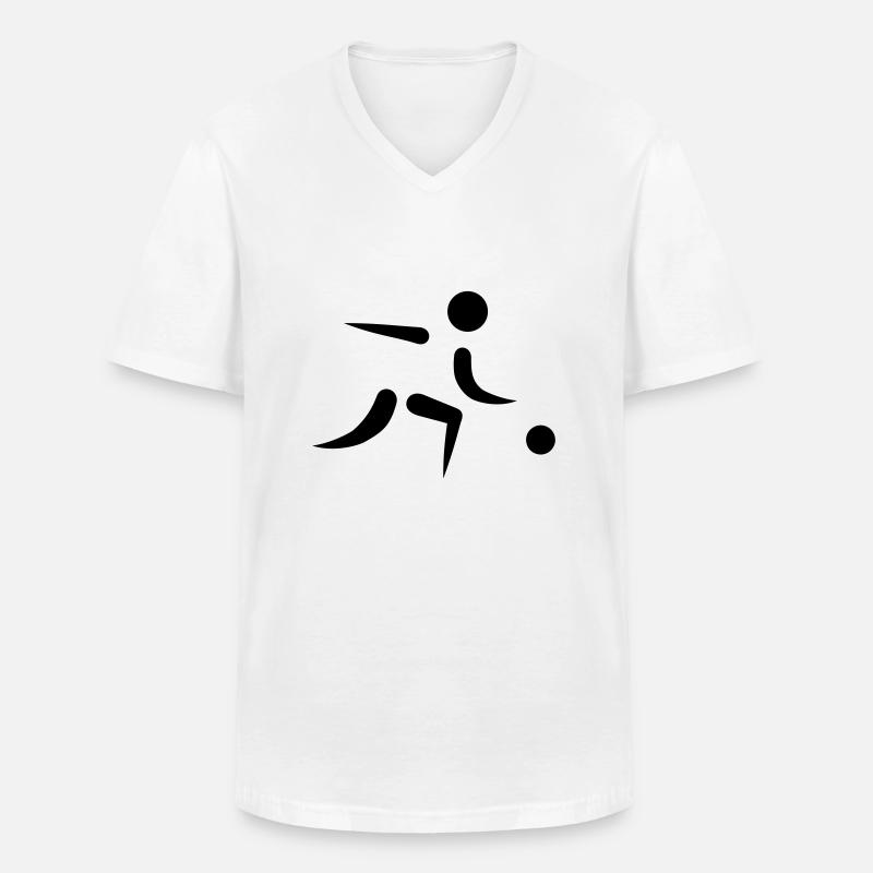 Bowling - Männer-T-Shirt mit V-Ausschnitt - Weiß