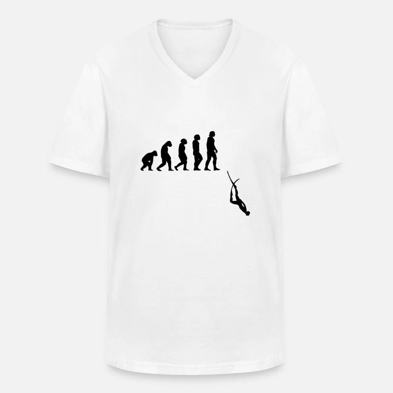 Evolution Apnée Plongée - T-shirt col V Homme - blanc