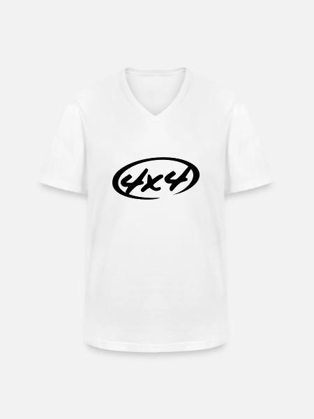 4 x 4 (D00119) - Men's V-Neck T-Shirt - white