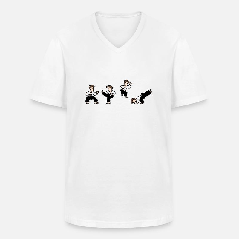 Karate - Männer-T-Shirt mit V-Ausschnitt - Weiß