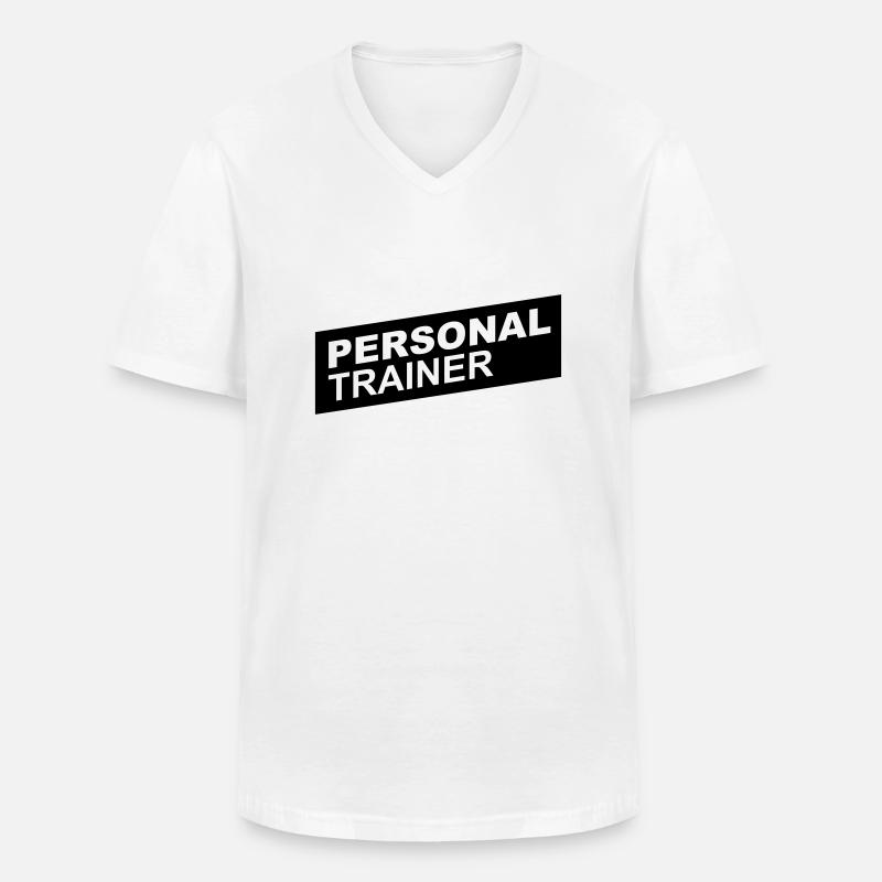 personal trainer black up - Männer-T-Shirt mit V-Ausschnitt - Weiß