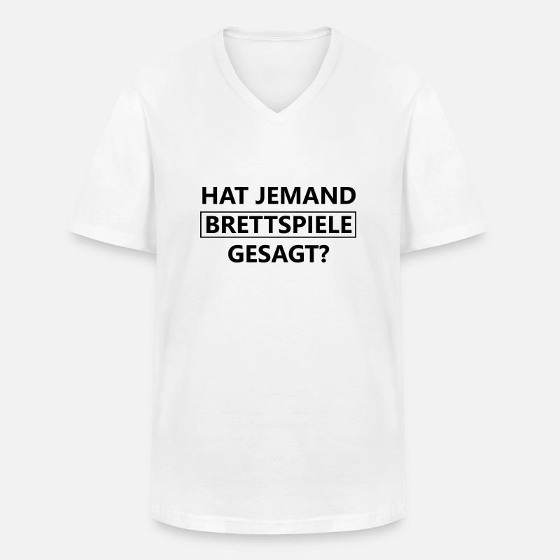 boardgame chess backgammon game night - Männer-T-Shirt mit V-Ausschnitt - Weiß