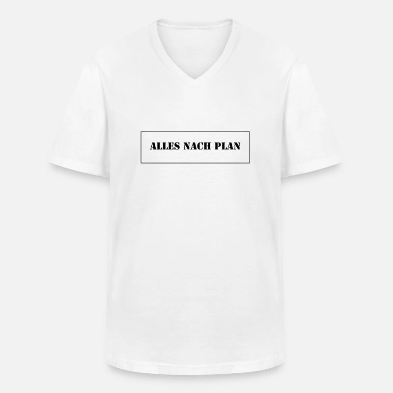 alles nach plan - Männer-T-Shirt mit V-Ausschnitt - Weiß