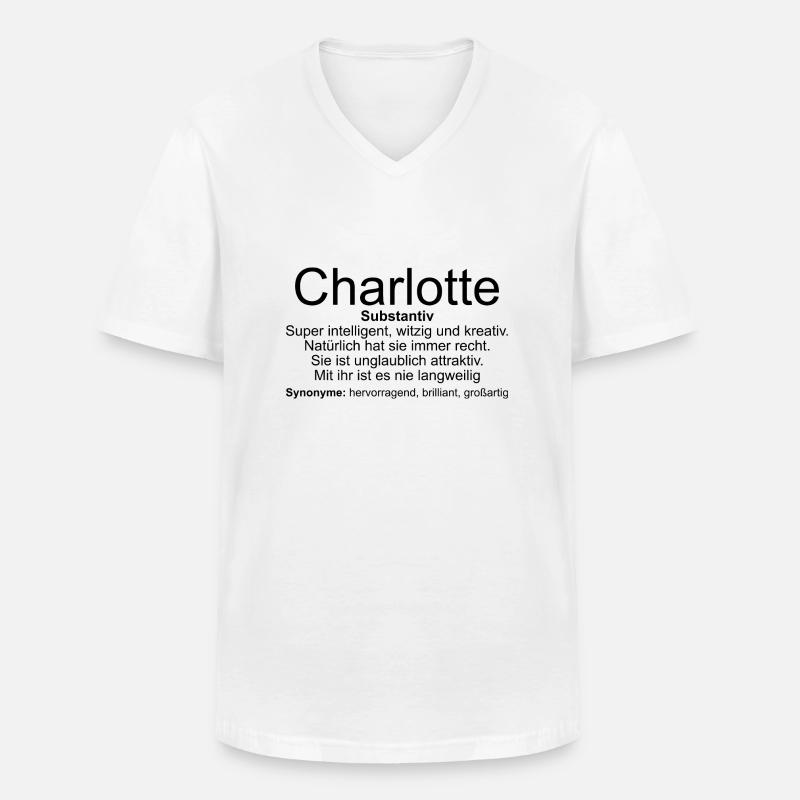 Name Definition Charlotte - Männer-T-Shirt mit V-Ausschnitt - Weiß