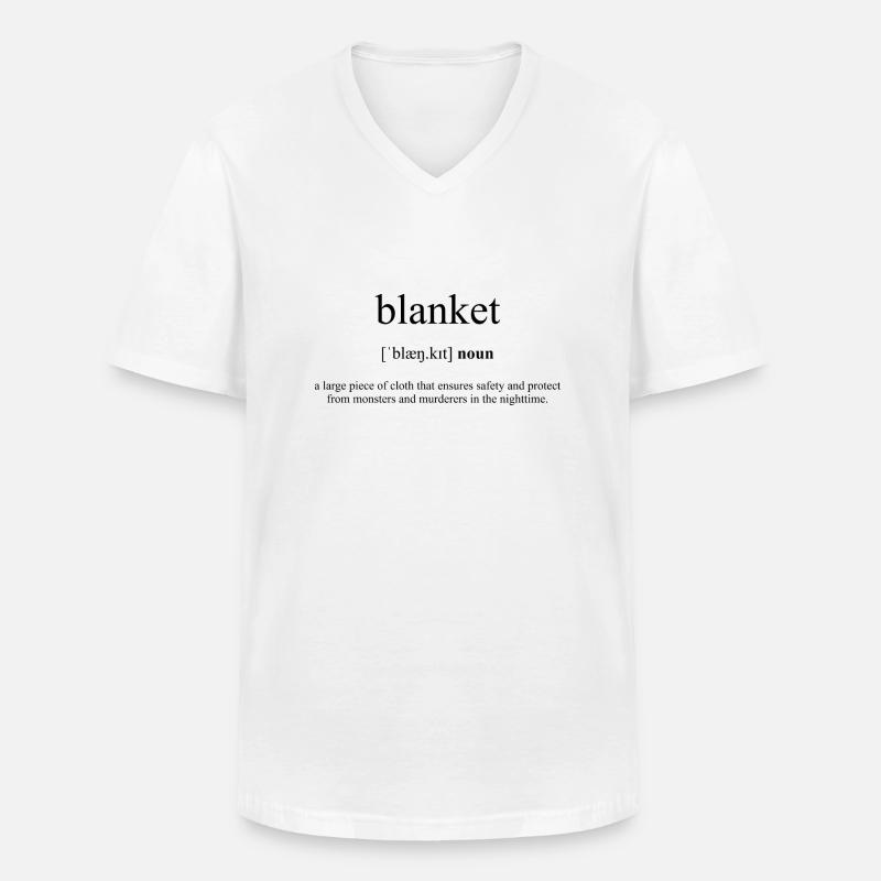 Blanket (Decke) Definition Dictionary - Männer-T-Shirt mit V-Ausschnitt - Weiß