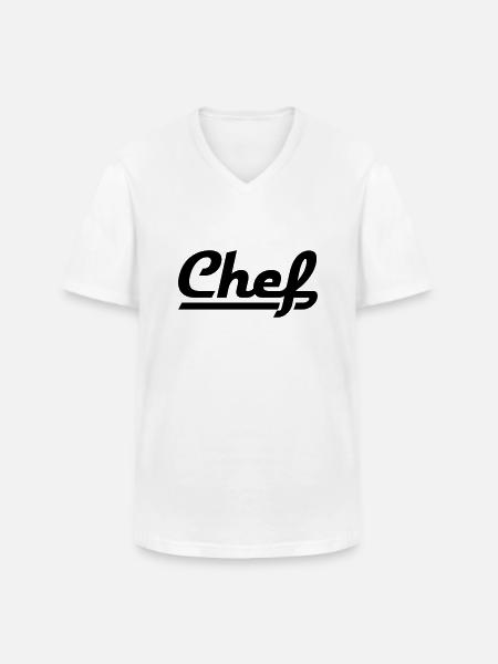 Chef - Männer-T-Shirt mit V-Ausschnitt - Weiß