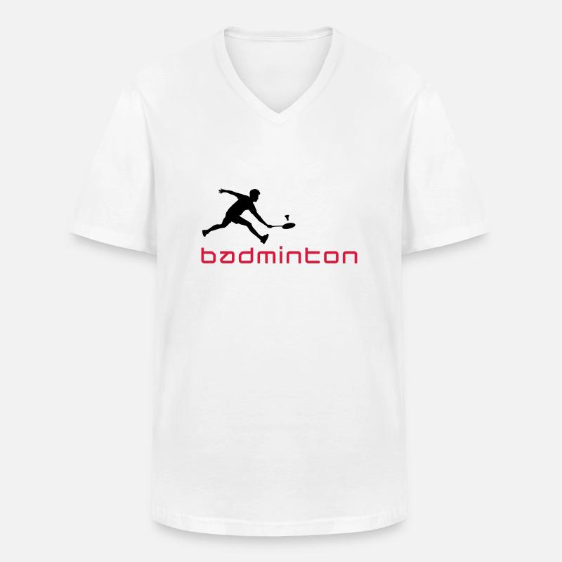 badminton_022011_v_2c - Männer-T-Shirt mit V-Ausschnitt - Weiß