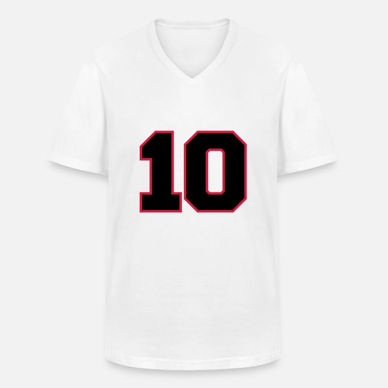 2cnumber10 - Männer-T-Shirt mit V-Ausschnitt - Weiß
