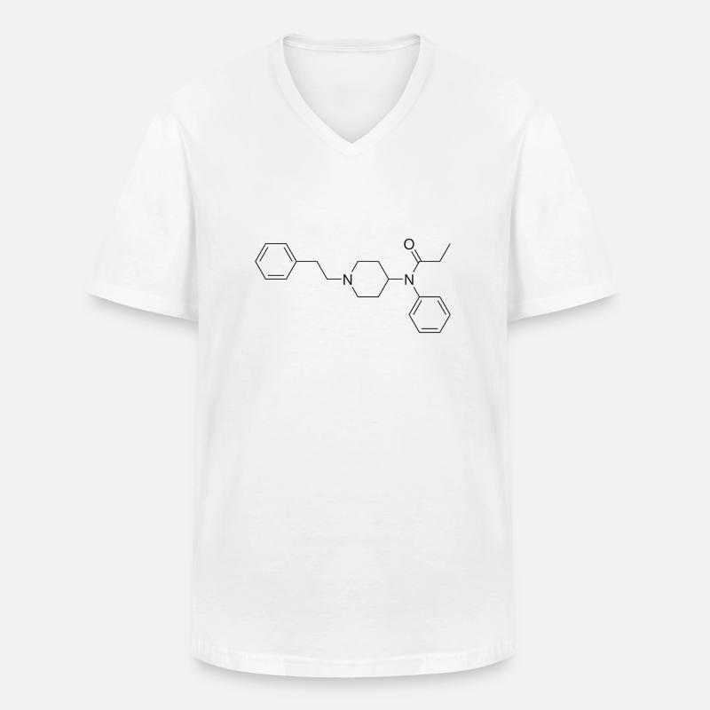 Fentanyl Strukturformel - Männer-T-Shirt mit V-Ausschnitt - Weiß