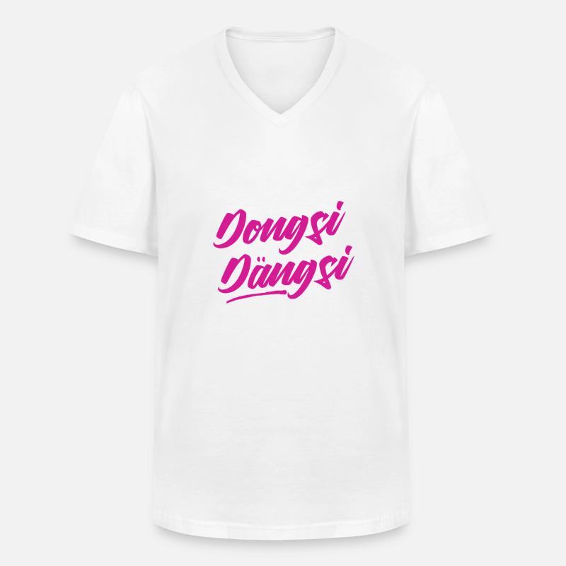 Dongsi Dängsi - Männer-T-Shirt mit V-Ausschnitt - Weiß
