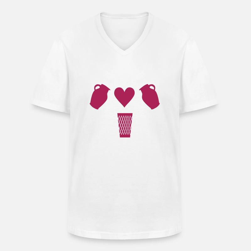 Bembel Love - Apfelwein und Geripptes - Männer-T-Shirt mit V-Ausschnitt - Weiß