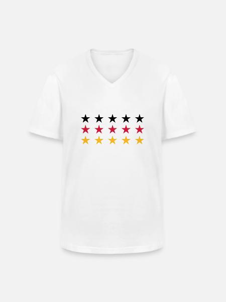 German Flag Stars Design - Men's V-Neck T-Shirt - white