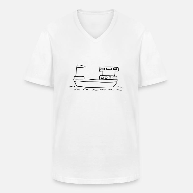 Schiff Hausboot - Männer-T-Shirt mit V-Ausschnitt - Weiß