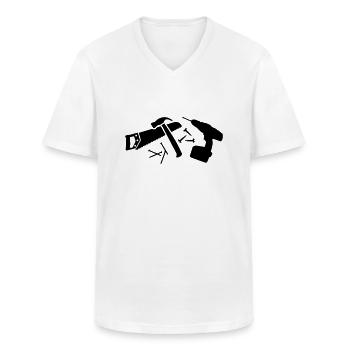 Tools - Men's V-Neck T-Shirt - white - Front - AI Model Male 185 light (185cm)