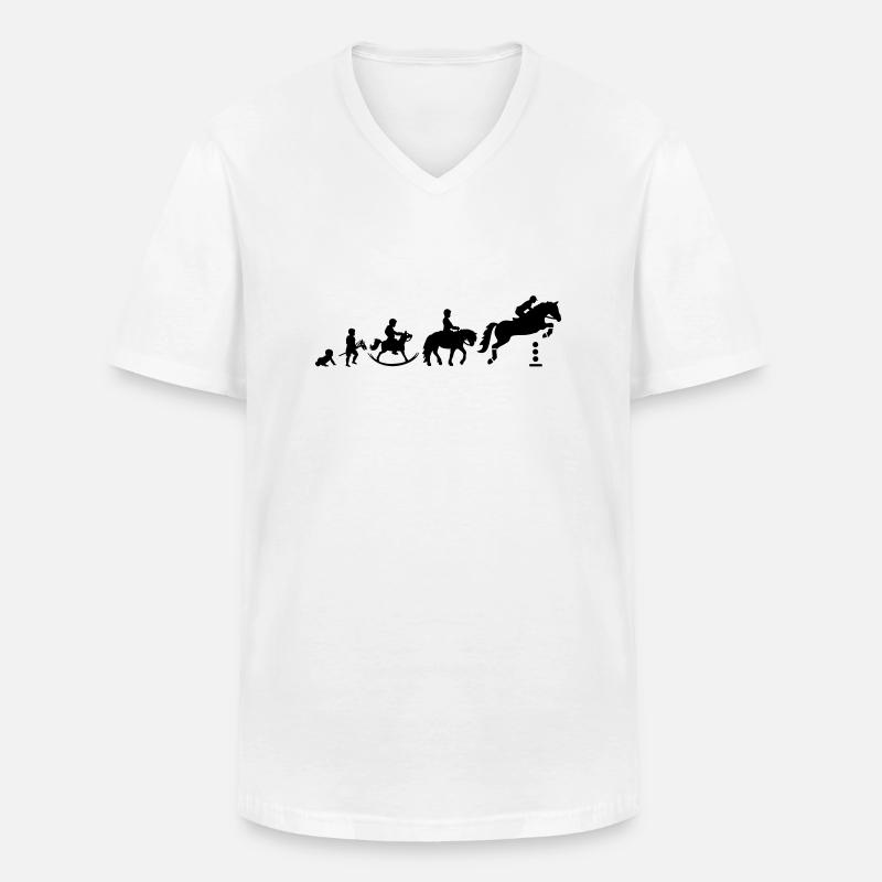 Evolution Boys Showjumping - Farbwechsel - Männer-T-Shirt mit V-Ausschnitt - Weiß